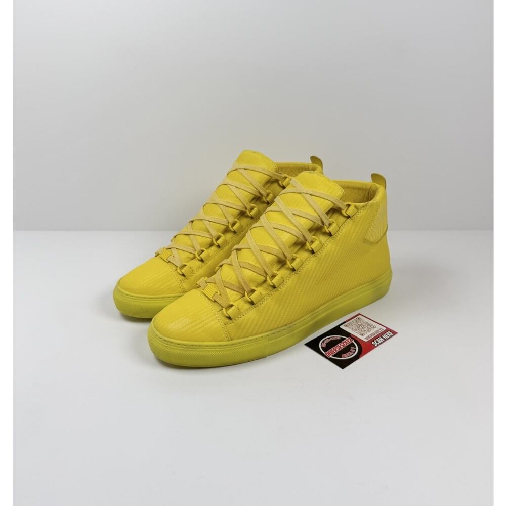 Balenciaga Arena Yellow Leather High Top